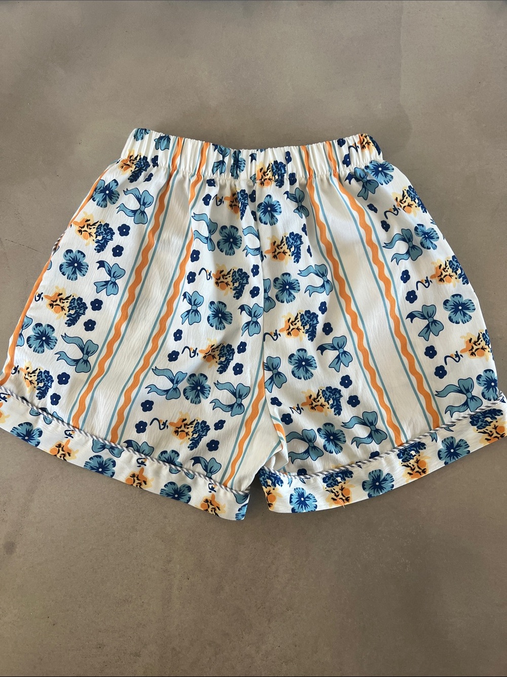 Women’s Floral Stripe Lounge Set - Blue & Yellow - Picture 4 of 11